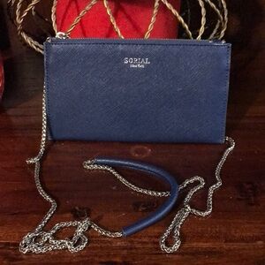 Sorial Blue Crossbody Bag with Silver Chain